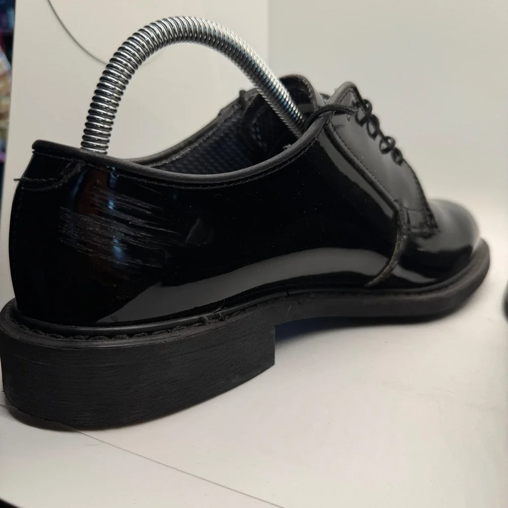 Altama Men Black Patent Leather Military Dress Shoes Oxford 8 D 8430-01-434-6114